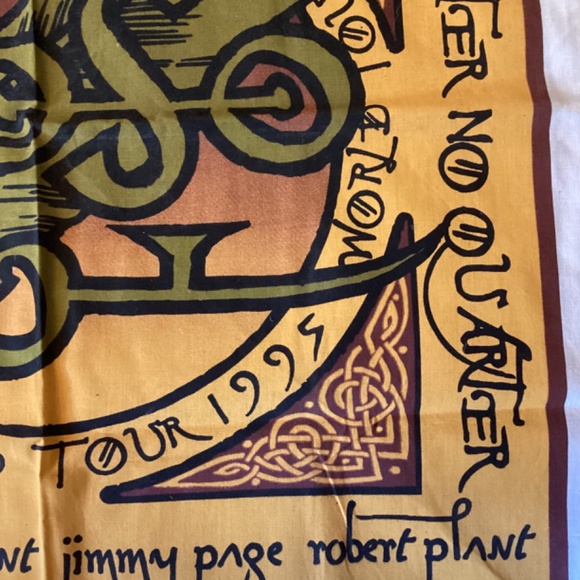 Vintage Robert Plant Jimmy Page No Quarter ZoSo Bandana World Tour 1995 - Picture 4 of 4